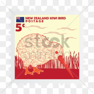 New Zealand Postage Stamp Design Vector Graphic - New Zealand Kiwi Stamp Clipart