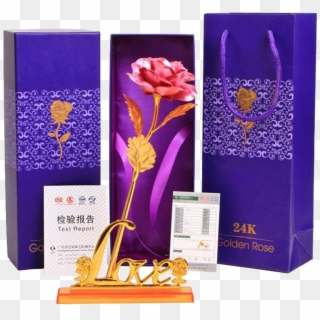 24 Karat Gold Purple Rose , Png Download Clipart