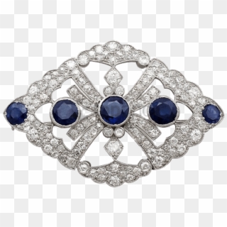 Free Png Brooch With Sapphire And Diamond Png Image - White Gold Diamond Brooch Clipart
