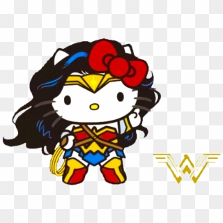Wonder Kitty - Cute Wonder Woman Hello Kitty Clipart