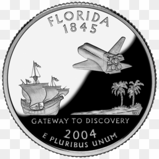 Florida Flags Emblems Symbols Outline Maps - Florida State Quarter Clipart