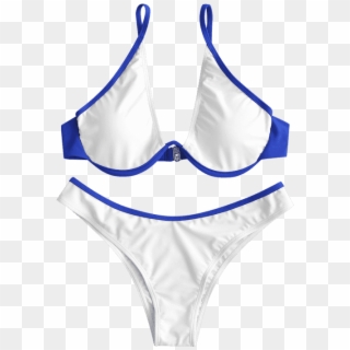 Zaful Two Tone Underwire Bikinis Set - Swimsuit Bottom Clipart
