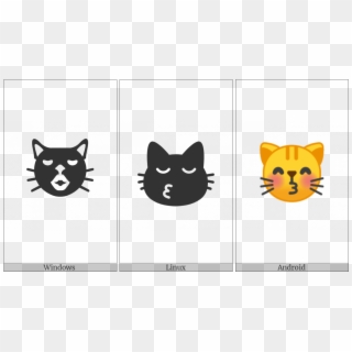 Kissing Cat Face With Closed Eyes On Various Operating - Cartoon Clipart
