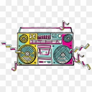 80S Boombox Coloring Page