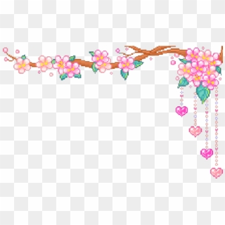 #cute #kawaii #pixels #adorable #8bit #sakura #cherryblossoms - Aesthetic Pixel Art Transparent Background Clipart