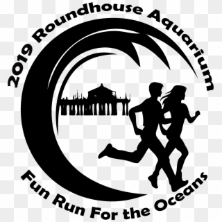 Racewire Roundhouse Fun Run For The Oceans Transparent - Running Man Silhouette Clipart
