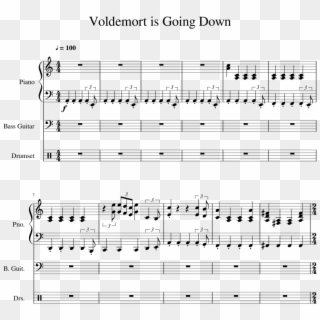 Voldemort Is Going Down Sheet Music For Piano, Bass, - Opera 2 Sheet Music Clipart