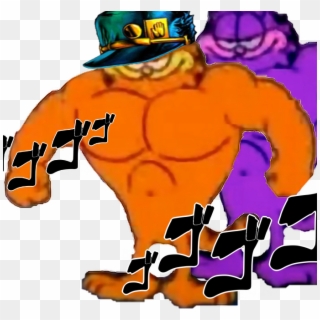 Garfield Kujo And His Stand Star Lasagna - Buff Garfield Meme Clipart