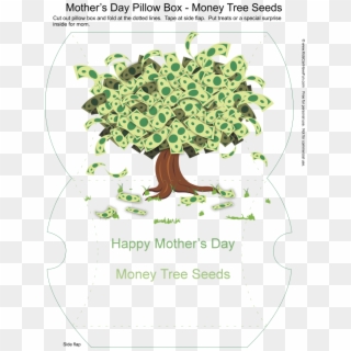 Money Tree Mothers Day Pillow-box - Tree Clipart