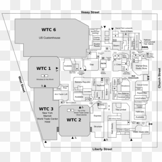 Map Of The Mall At The World Trade Center - Original World Trade Center Mall Map Clipart