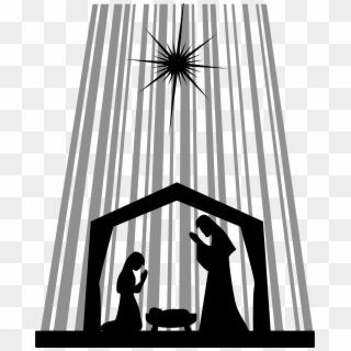Big Image - Jesus In A Manger Silhouette Clipart