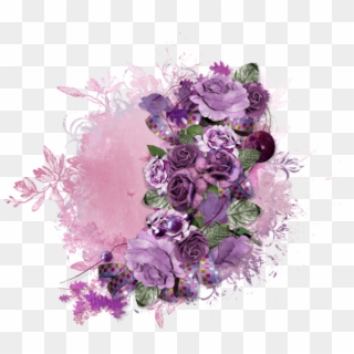 Tubes Fleurs Flower Spray, Purple Roses, Collage, Ornaments, - Purple Rose Floral Png Clipart