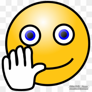 Smiley With Waving Hand Clipart