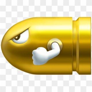 New Super Mario Bros - Mario Gold Bullet Bill Clipart