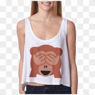 Can't Look Monkey Emoji Crop Top Clipart