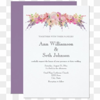 Pink Watercolor Floral Wedding Invitation - - Moth Orchid Clipart