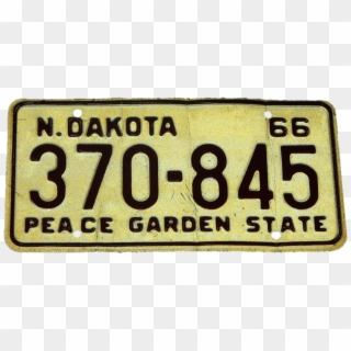 North Dakota 1966 License Plate - Signage Clipart