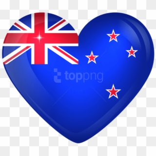 Free Png Download New Zealand Large Heart Flag Clipart - New Zealand Flag Heart Transparent Png