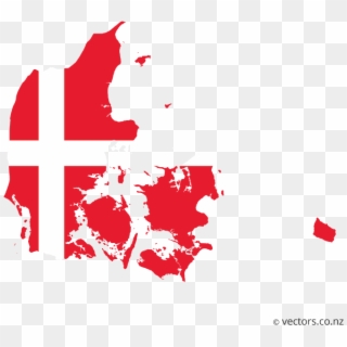 Flag Vector Map Of Denmark Clipart