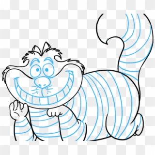 Drawn Cheshire Cat Tail - Cheshire Cat Outline Clipart