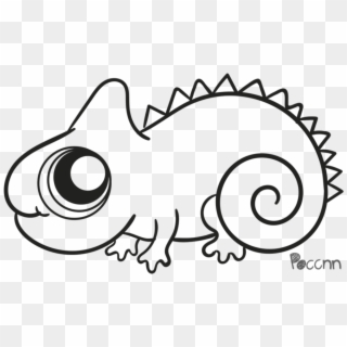 Chameleon Line Drawing Cute , Png Download - Gujrat Paramedical Science Institute Clipart