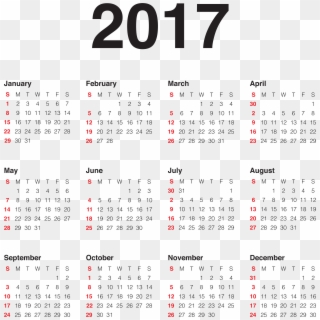 2017 Calendar Transparent Png Clip Art Image