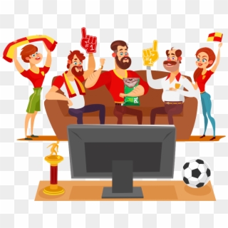 Host A Fifa World Cup Watching Session With Your Friends - Friends Watching Movie Vector Clipart