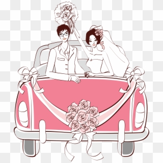 Collection Of Wedding Car Drawing High Clipart