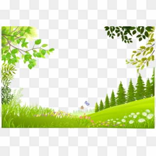 Plants Nature Material Trees Green Grass Cartoon Clipart - Green Grass Background Clipart - Png Download