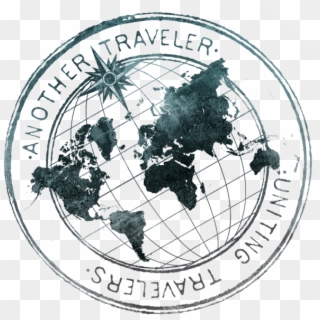 Another Traveler Logo *i Like How The Map Is Flat On - World Map Clipart