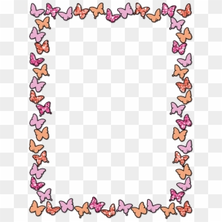 Cute Butterflies - Cute Border Design Png Clipart