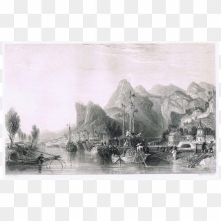 Scenery Drawing Mountain - Chinese 19th Century Landscape Painting Clipart