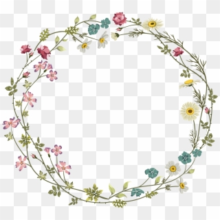 Colourful Flower Frame - Floral Border Design Circle Clipart