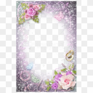 Free Png Transparent Flowers Wedding Frame Background - Background Wedding Frame Png Clipart