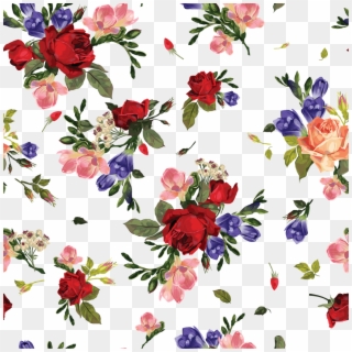 Floral Flowers Background Roses - 花 印花 Clipart