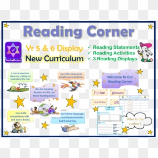 Year 5 & 6 Reading Corner New Curriculum Display Statements - Year 6 Book Corner Ideas Clipart