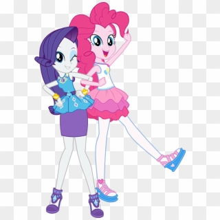 Clothes, Equestria Girls, Official, One Eye Closed, - Mlp Eg Rarity And Pinkie Pie Clipart