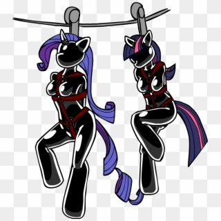 Suited Twilight And Rarity In Transport - Cartoon Clipart