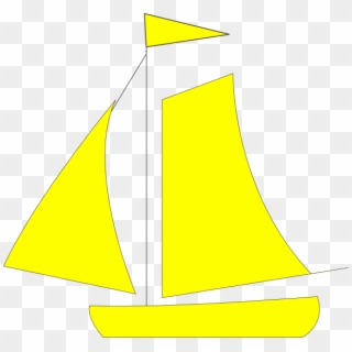 Yellow Sail Boat Clip Art At Clker - Sail - Png Download
