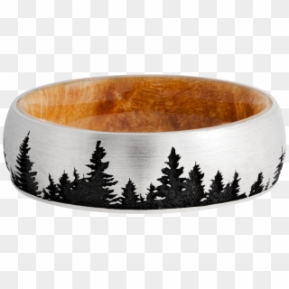 Wood Sleeve Evergreen Tree Ring - Christmas Tree Clipart
