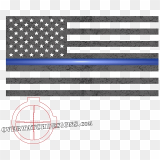 Thin Blue Line Sticker - Thin Blue Line Flag Graphic Clipart