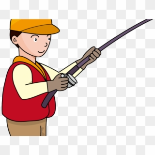 Fishing Rod Clipart Fisherman - Clipart Fisherman With Rod - Png Download