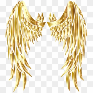 Big Image - Gold Angel Wings Clipart - Png Download
