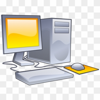 Desktop Computer Clipart Yellow Theme Svg For Computer - Computer Clipart - Png Download