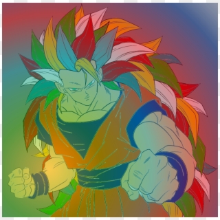 Dbz Goku Super Saiyan Rainbow God 3 W/fixed Aura - Super Saiyan 3 Rainbow Goku Clipart