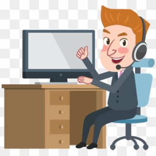 Computer Clipart Thumbs Up - Person On Computer Png Transparent Png
