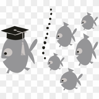 Smock School Of Fish Motif - Cartoon Clipart