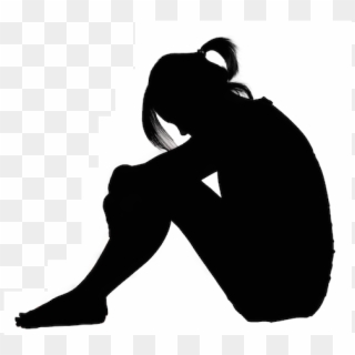 Silhouette Woman Depressed Clipart