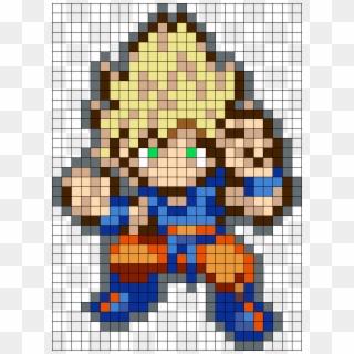 Super Saiyan Goku Perler Bead Pattern / Bead Sprite - Goku Ssj Goku Pixel Art Clipart