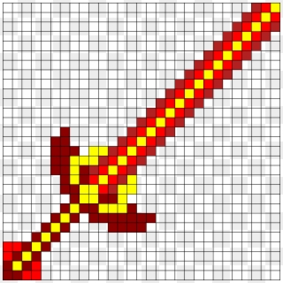 Nether Sword Long - Perler Bead Sword Pattern Clipart